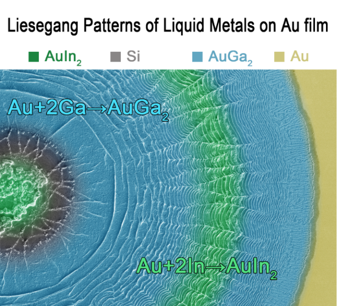 中科院理化所劉靜、王倩團隊Adv. Mater.：液態金屬的鬼斧神工，在金屬表面精雕細刻造就美妙Liesegang圖案！